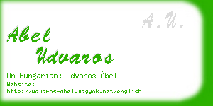 abel udvaros business card